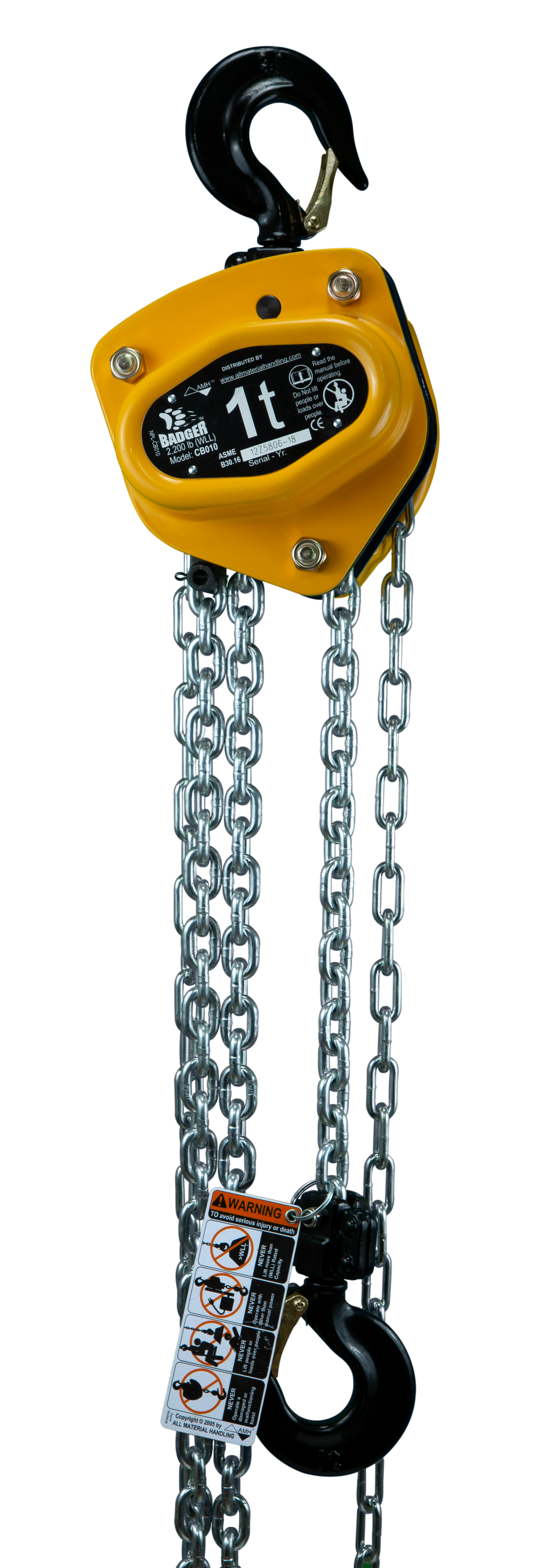 CB Hand Chain Hoist (10' Lift, 8' Drop)-All Material Handling-Atlas Preservation